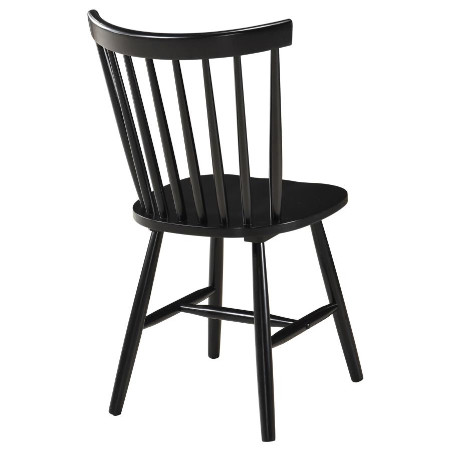 (image for) Hollyoak Windsor Wood Dining Side Chair Black (Set of 2)