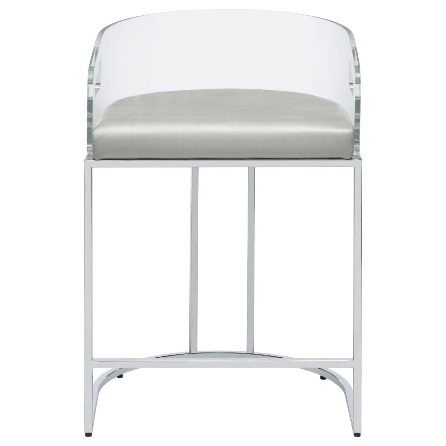 (image for) Thermosolis Clear Acrylic Counter Chair Chrome (Set of 2)