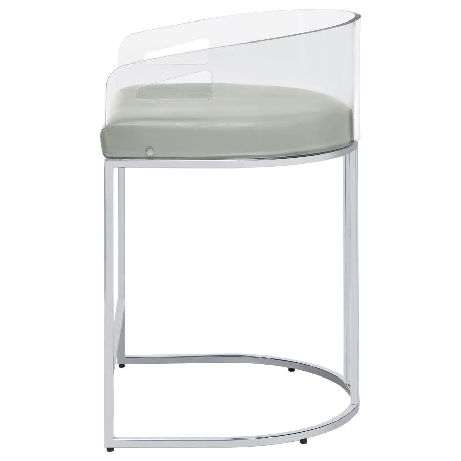 (image for) Thermosolis Clear Acrylic Counter Chair Chrome (Set of 2)