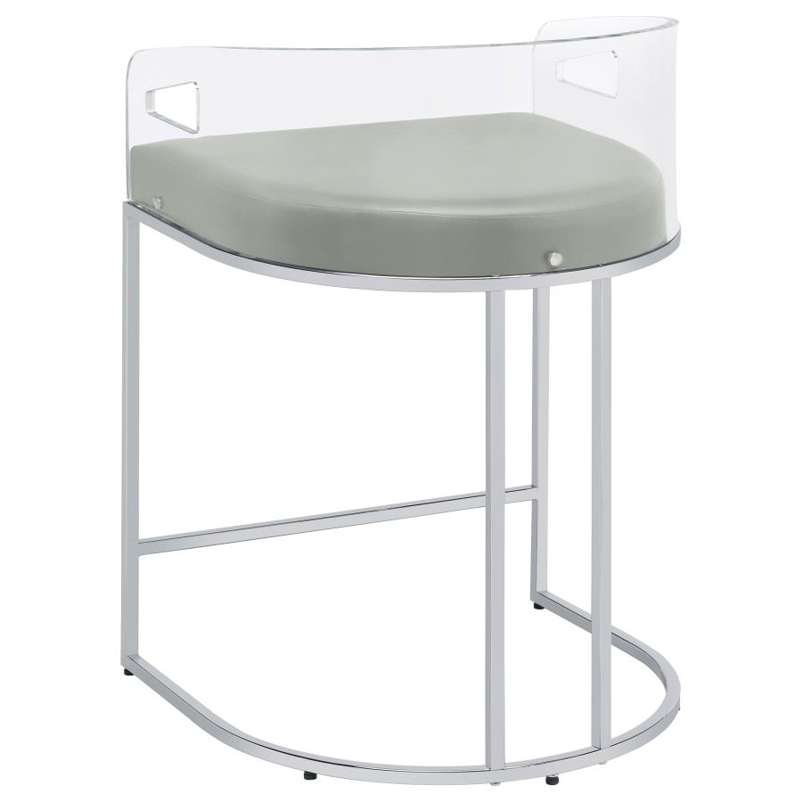 (image for) Thermosolis Clear Acrylic Counter Chair Chrome (Set of 2)