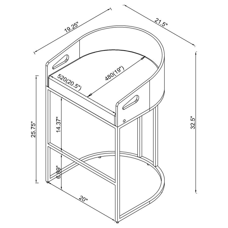 (image for) Thermosolis Clear Acrylic Counter Chair Chrome (Set of 2)