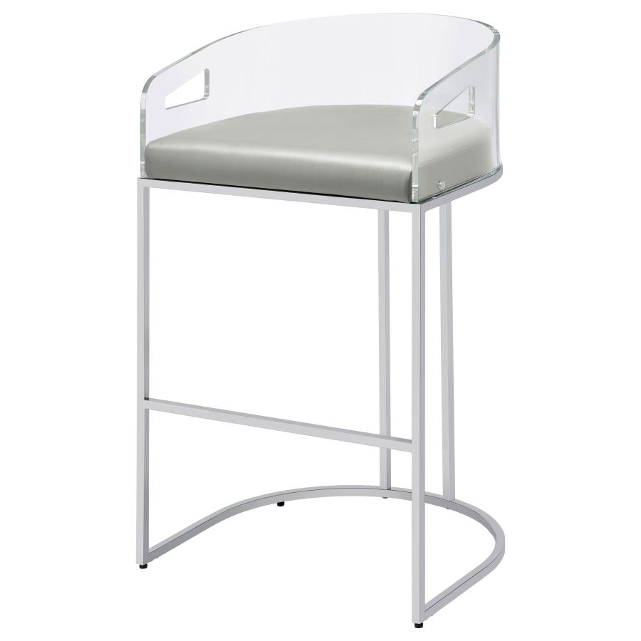 (image for) Thermosolis Clear Acrylic Bar Chair Chrome (Set of 2)