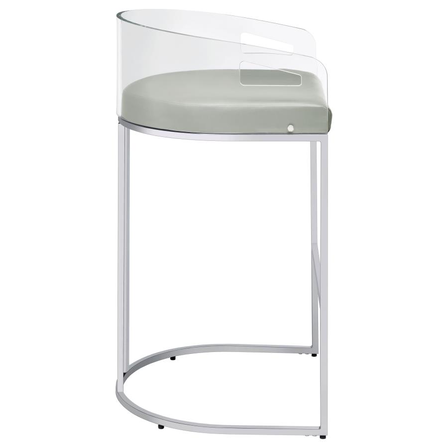 (image for) Thermosolis Clear Acrylic Bar Chair Chrome (Set of 2)