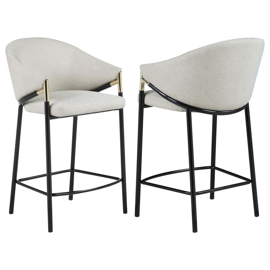 (image for) Chadwick Fabric Upholstered Counter Chair Beige (Set of 2) - Click Image to Close