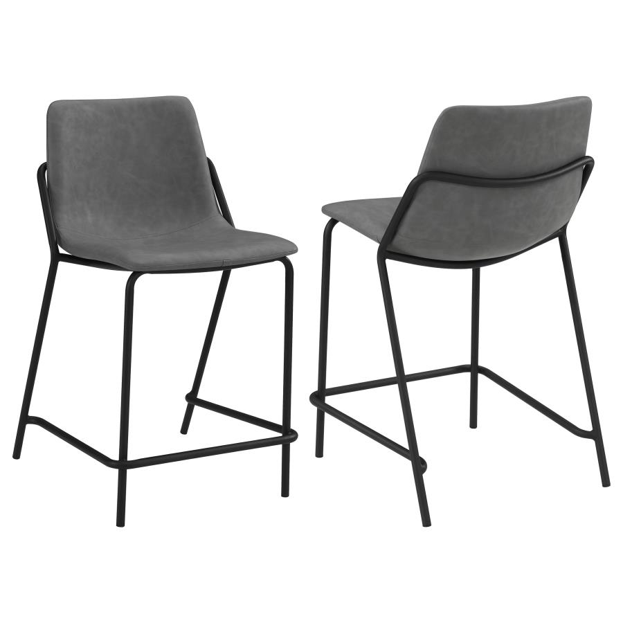 (image for) Earnest Upholstered Counter Chair Grey (Set of 2) - Click Image to Close