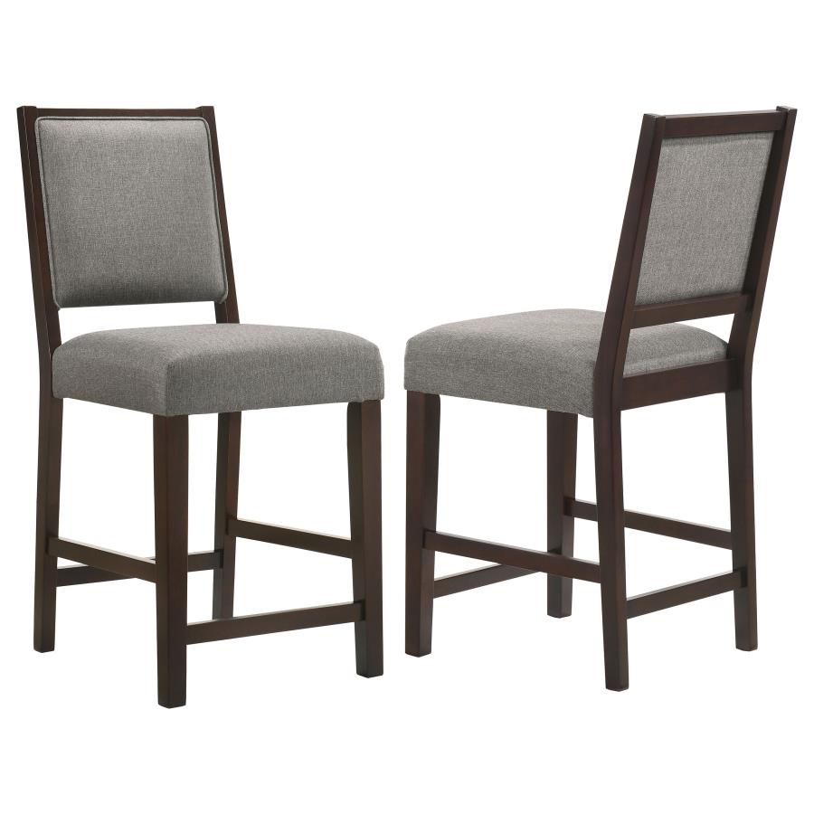 (image for) Bedford Fabric Upholstered Counter Chair Grey (Set of 2)