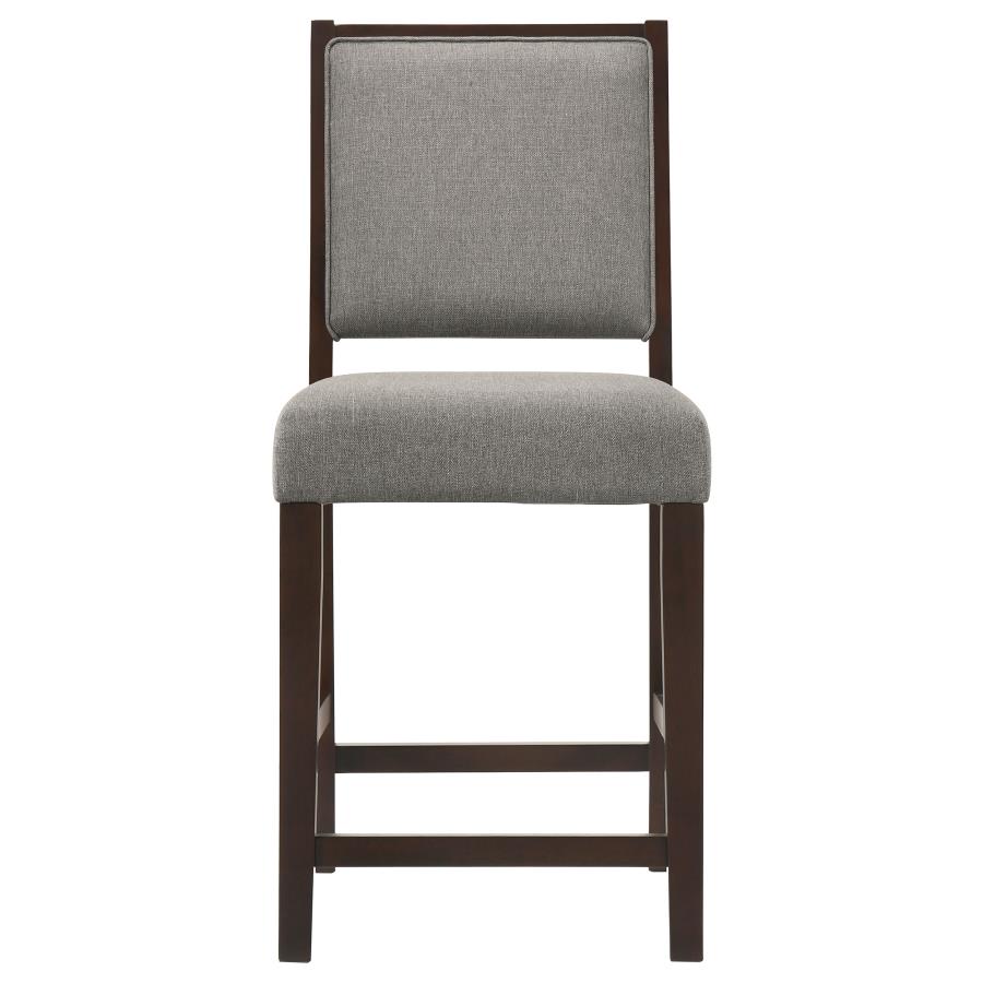 (image for) Bedford Fabric Upholstered Counter Chair Grey (Set of 2)