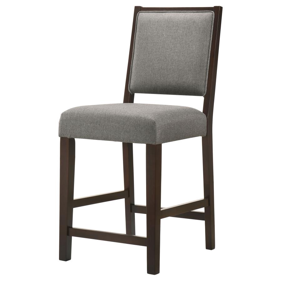 (image for) Bedford Fabric Upholstered Counter Chair Grey (Set of 2)