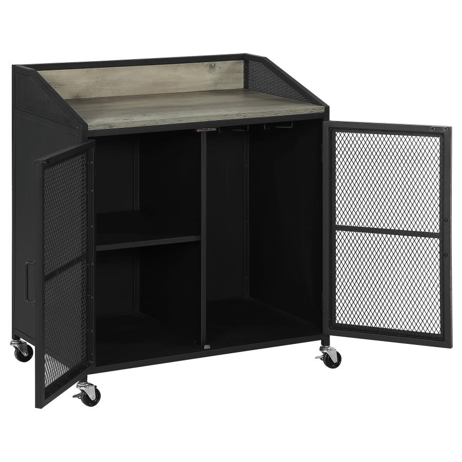 (image for) Arlette 2-door Mobile Home Bar Wine Cabinet Sandy Black