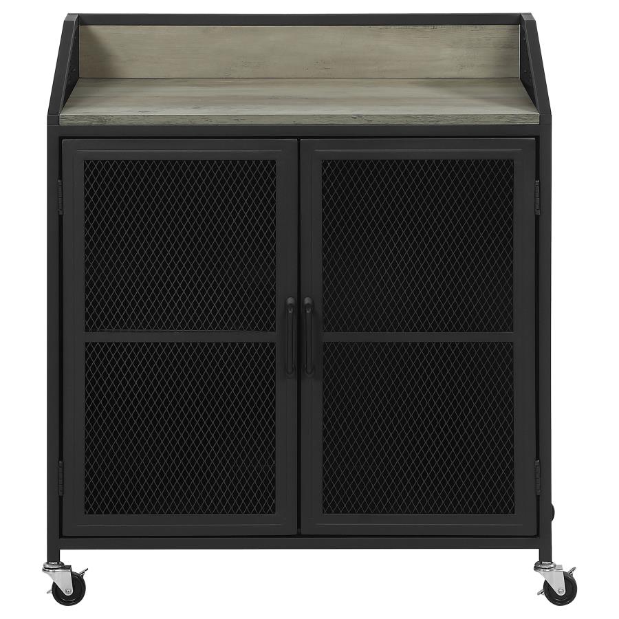 (image for) Arlette 2-door Mobile Home Bar Wine Cabinet Sandy Black