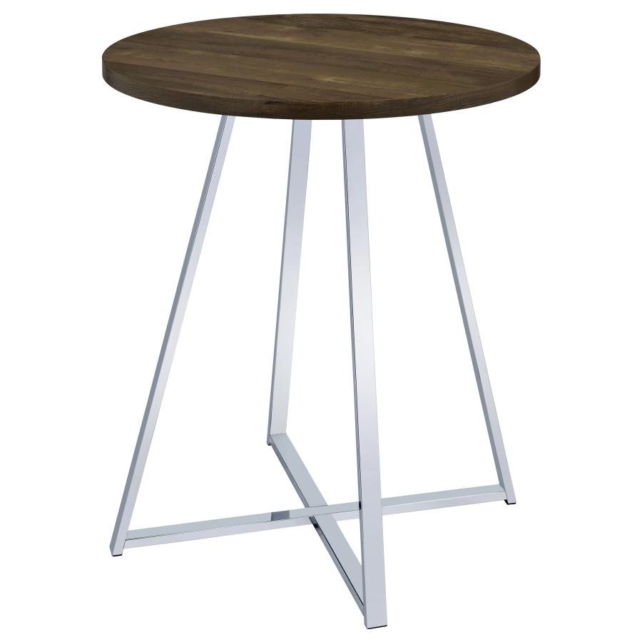 (image for) Burkhart Round 35-inch Pub Height Bistro Bar Table Brown Oak