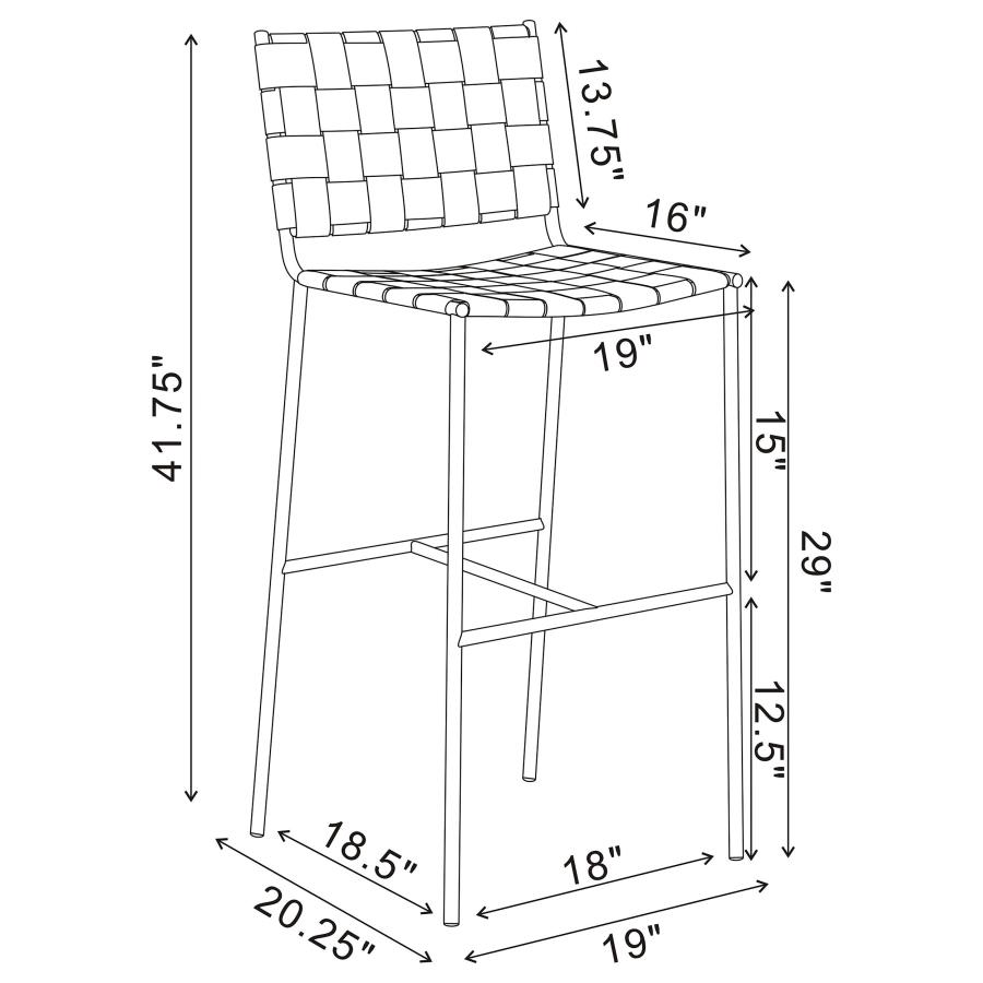 (image for) Adelaide Upholstered Pub Height Bar Stool Brown and Chrome