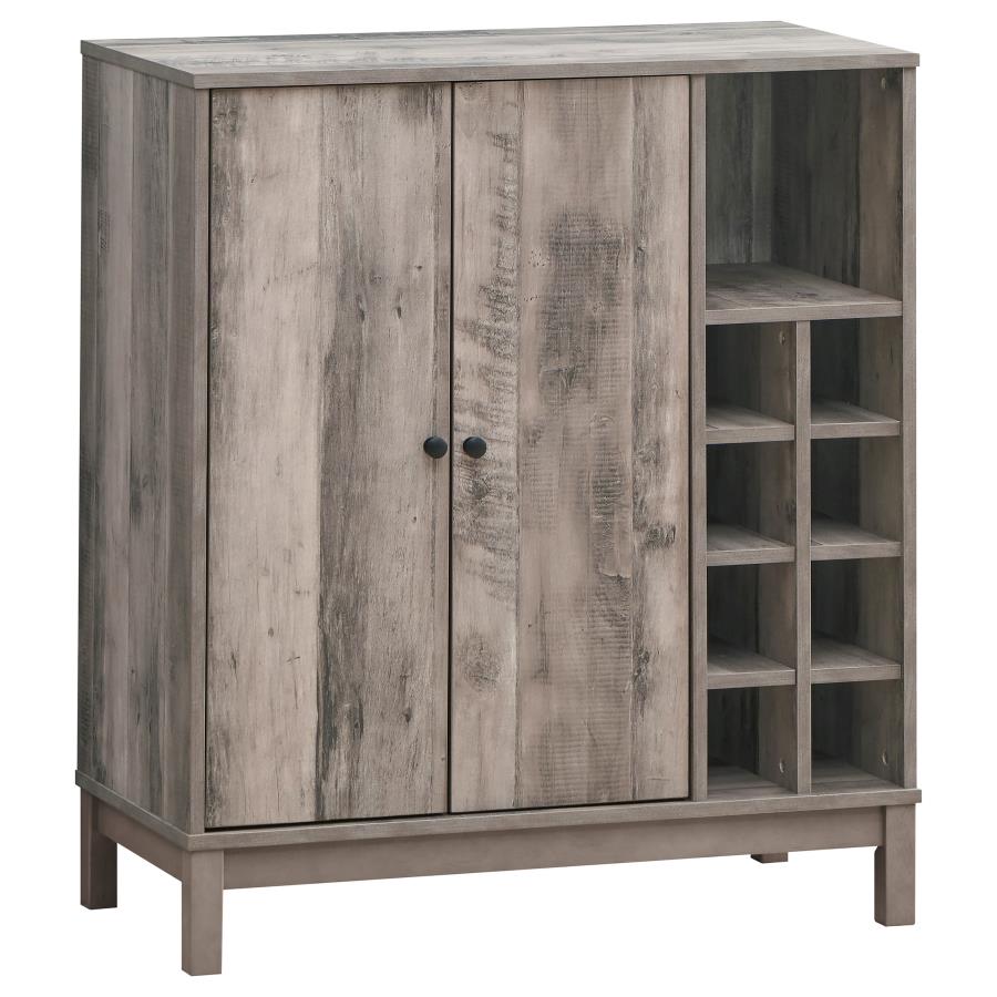 (image for) Cheyenne 2-door Home Bar Wine Cabinet Weathered Acacia