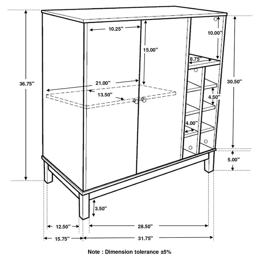 (image for) Cheyenne 2-door Home Bar Wine Cabinet Weathered Acacia