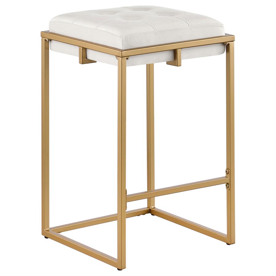 (image for) Nadia Upholstered Backless Counter Stool Beige (Set of 2)