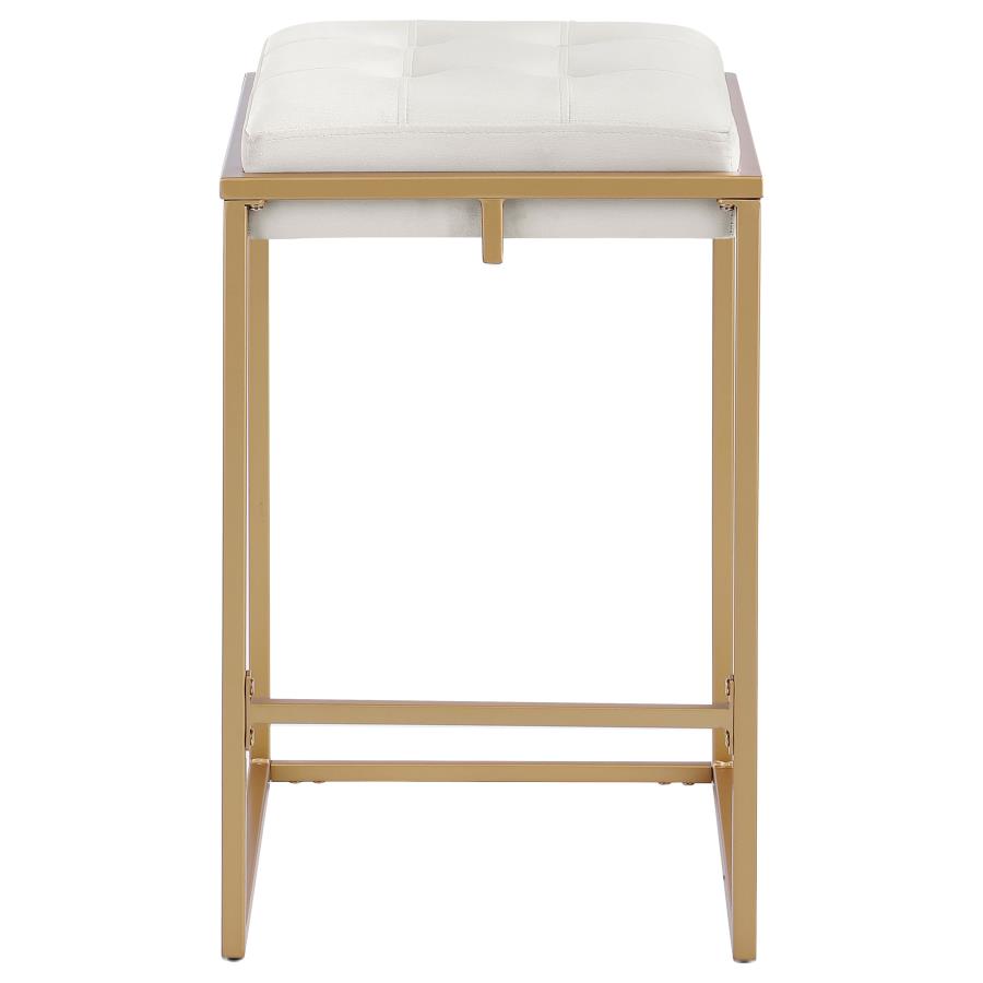 (image for) Nadia Upholstered Backless Counter Stool Beige (Set of 2)