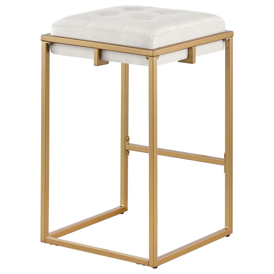 (image for) Nadia Upholstered Backless Counter Stool Beige (Set of 2)