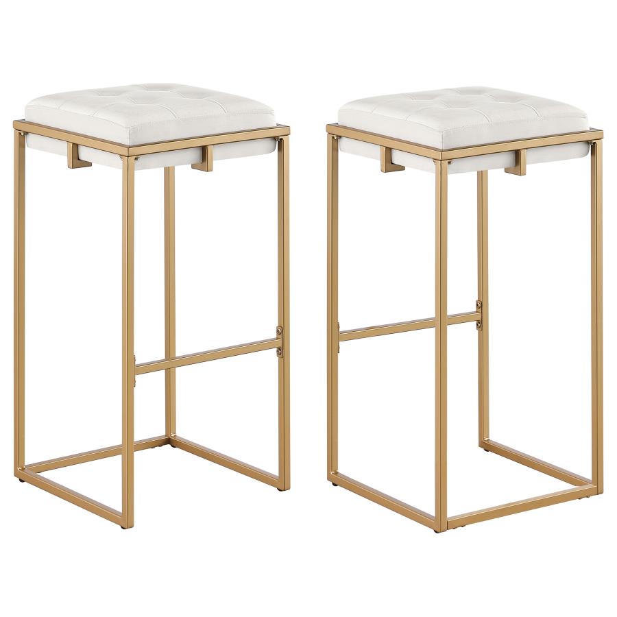 (image for) Nadia Upholstered Backless Bar Stool Beige (Set of 2)