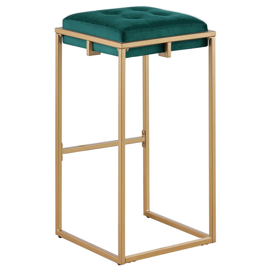 (image for) Nadia Upholstered Backless Bar Stool Green (Set of 2)