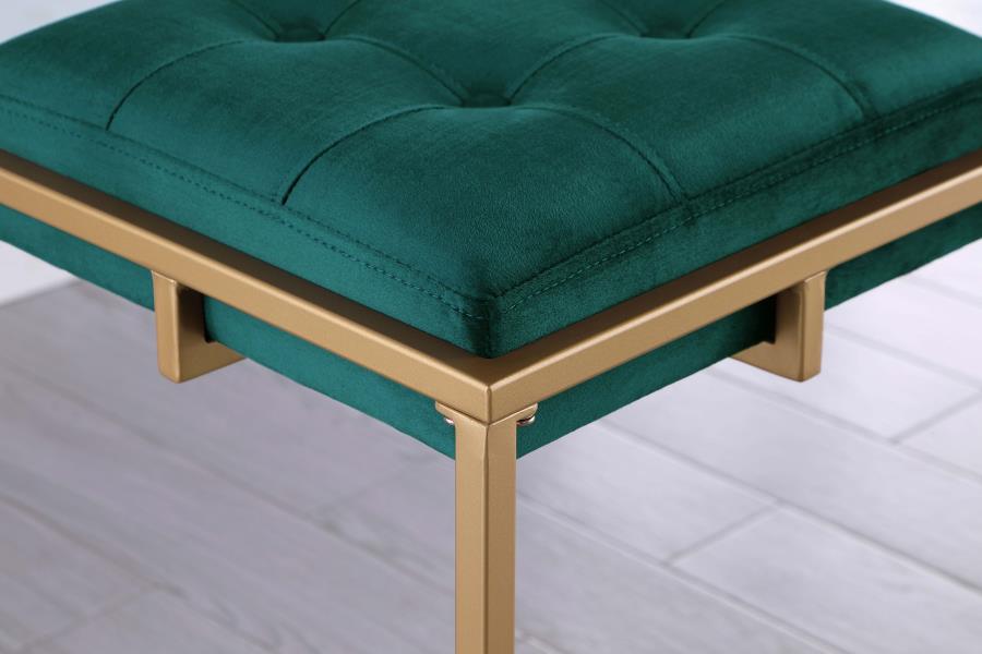 (image for) Nadia Upholstered Backless Bar Stool Green (Set of 2)