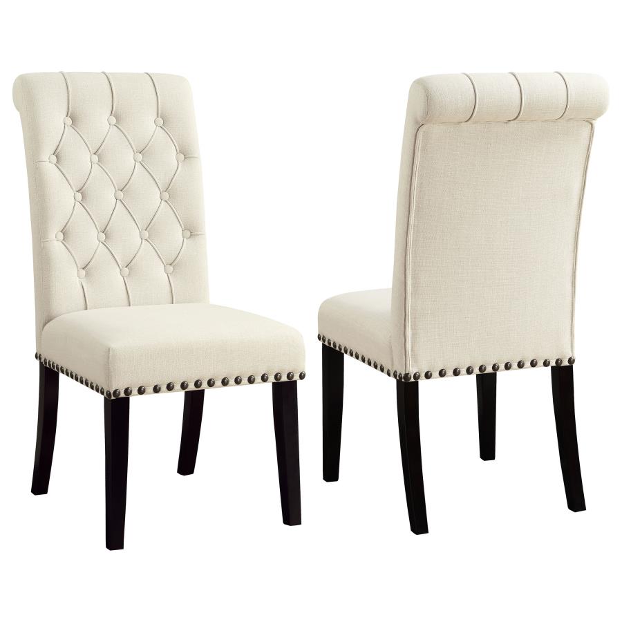 (image for) Alana Fabric Upholstered Dining Side Chair Beige (Set of 2) - Click Image to Close