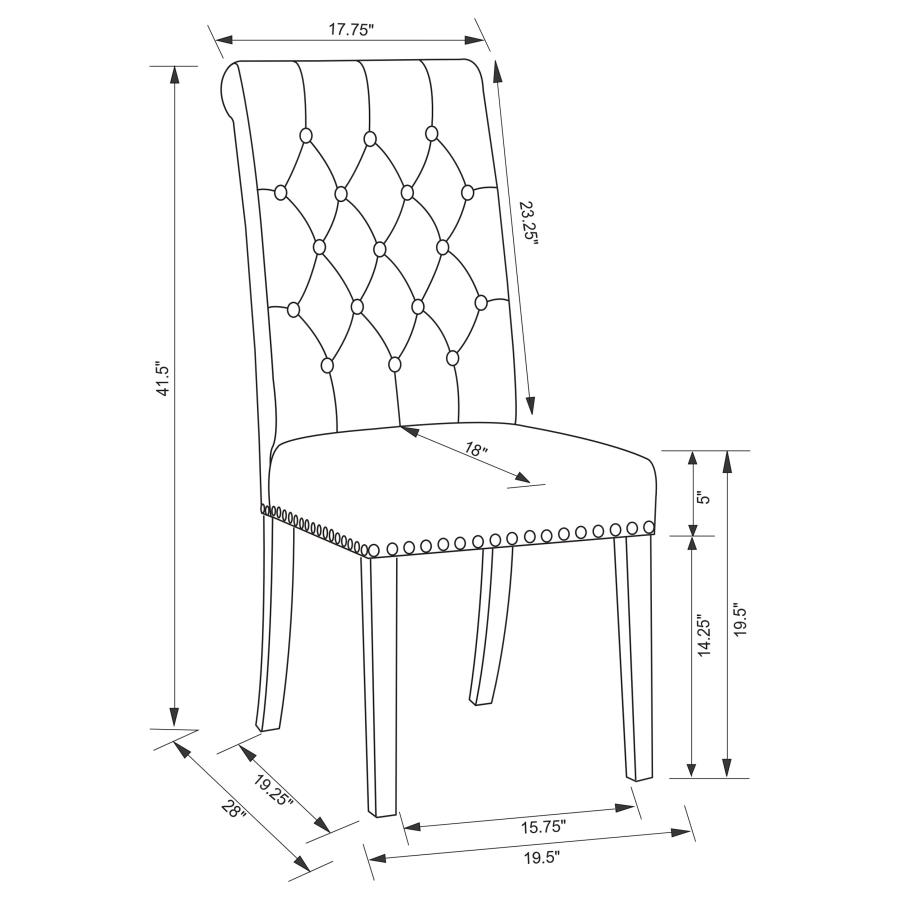 (image for) Alana Fabric Upholstered Dining Side Chair Beige (Set of 2)