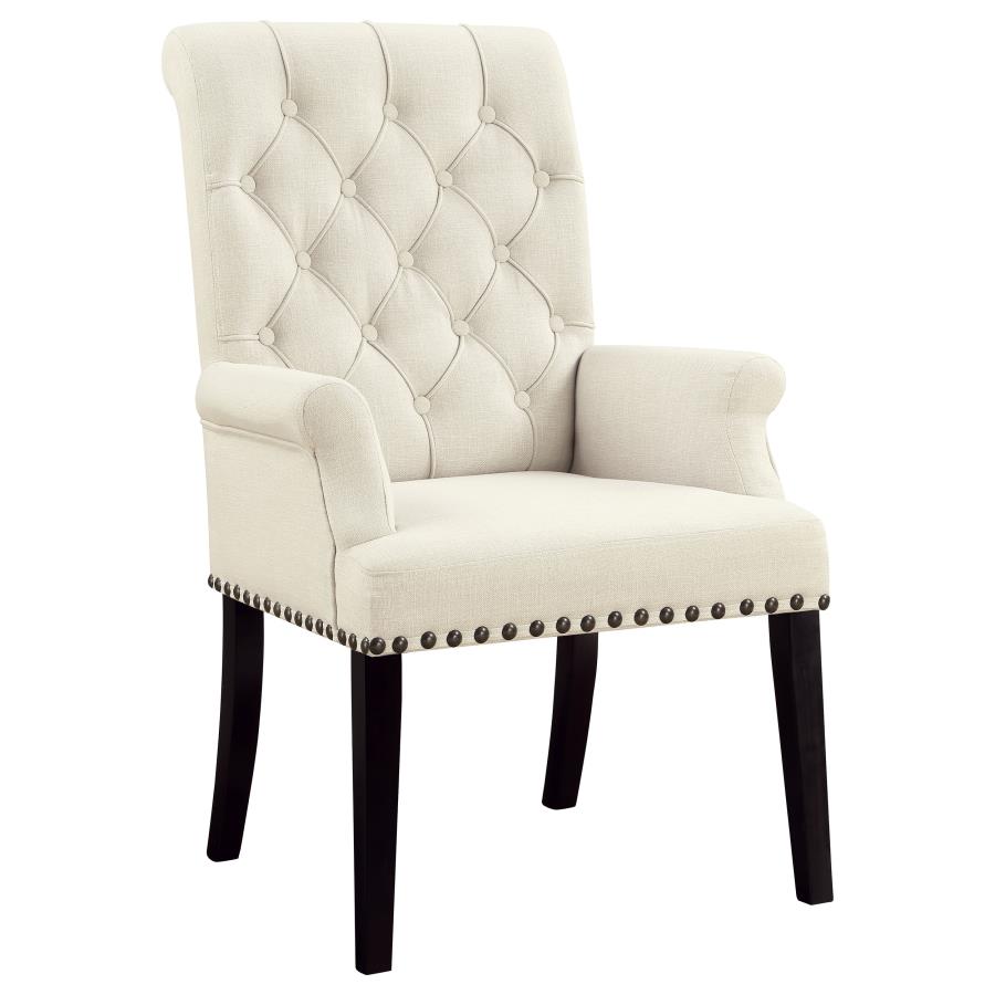 (image for) Alana Fabric Upholstered Dining Arm Chair Beige