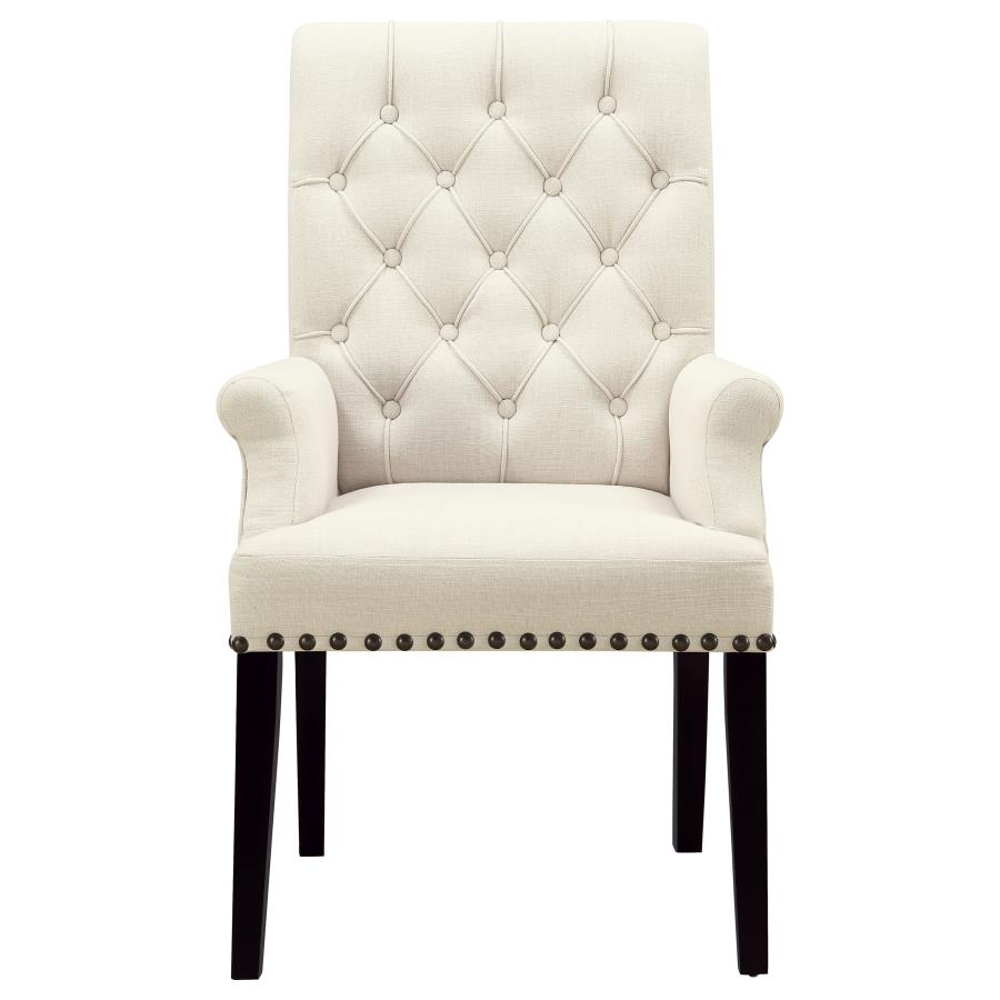 (image for) Alana Fabric Upholstered Dining Arm Chair Beige