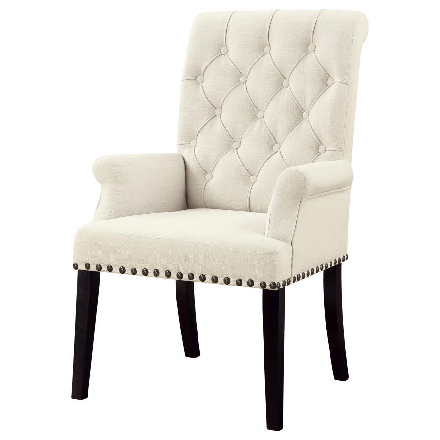 (image for) Alana Fabric Upholstered Dining Arm Chair Beige