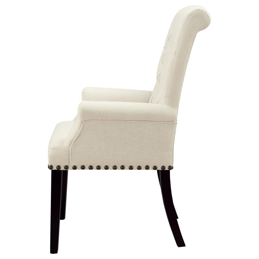 (image for) Alana Fabric Upholstered Dining Arm Chair Beige