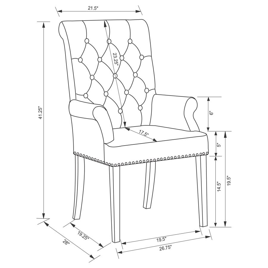 (image for) Alana Fabric Upholstered Dining Arm Chair Beige