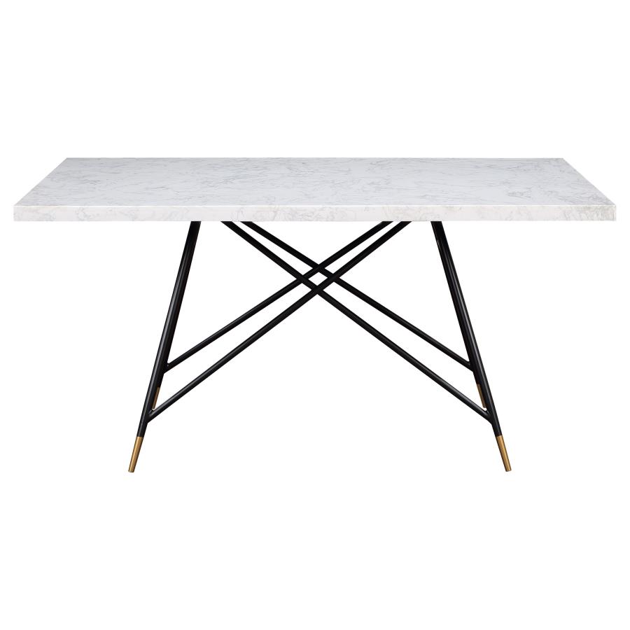 (image for) Gabrielle Rectangular 60-inch Marble Top Dining Table White