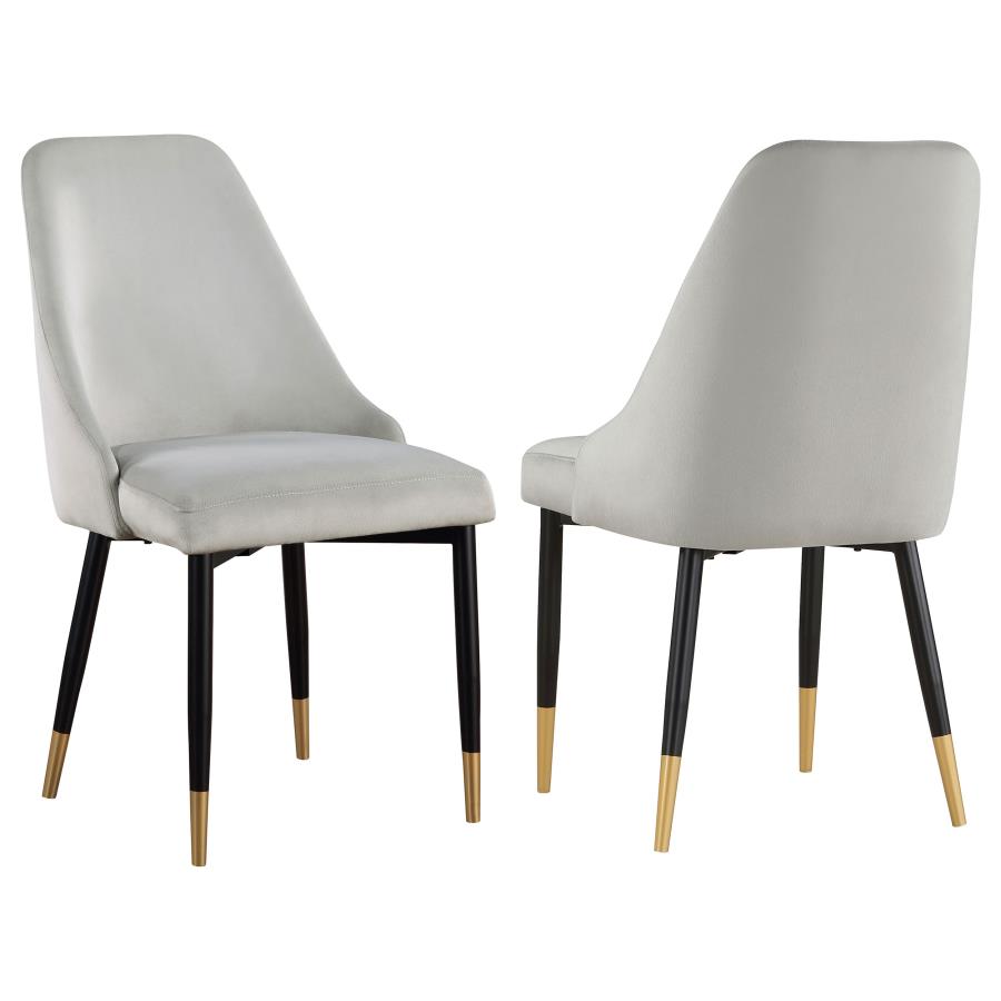 (image for) Gabrielle Upholstered Dining Side Chair Grey (Set of 2) - Click Image to Close