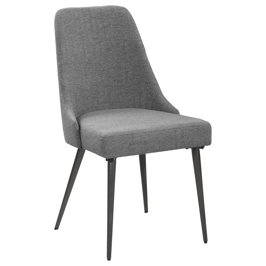 (image for) Alan Fabric Upholstered Dining Side Chair Grey (Set of 2)