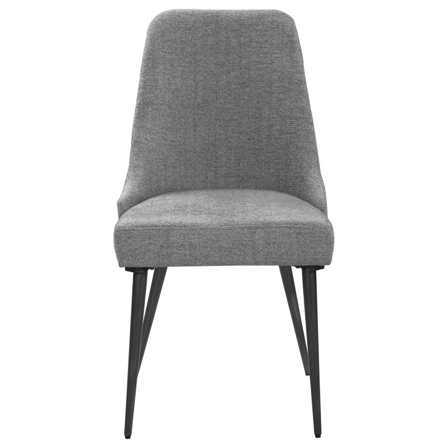 (image for) Alan Fabric Upholstered Dining Side Chair Grey (Set of 2)