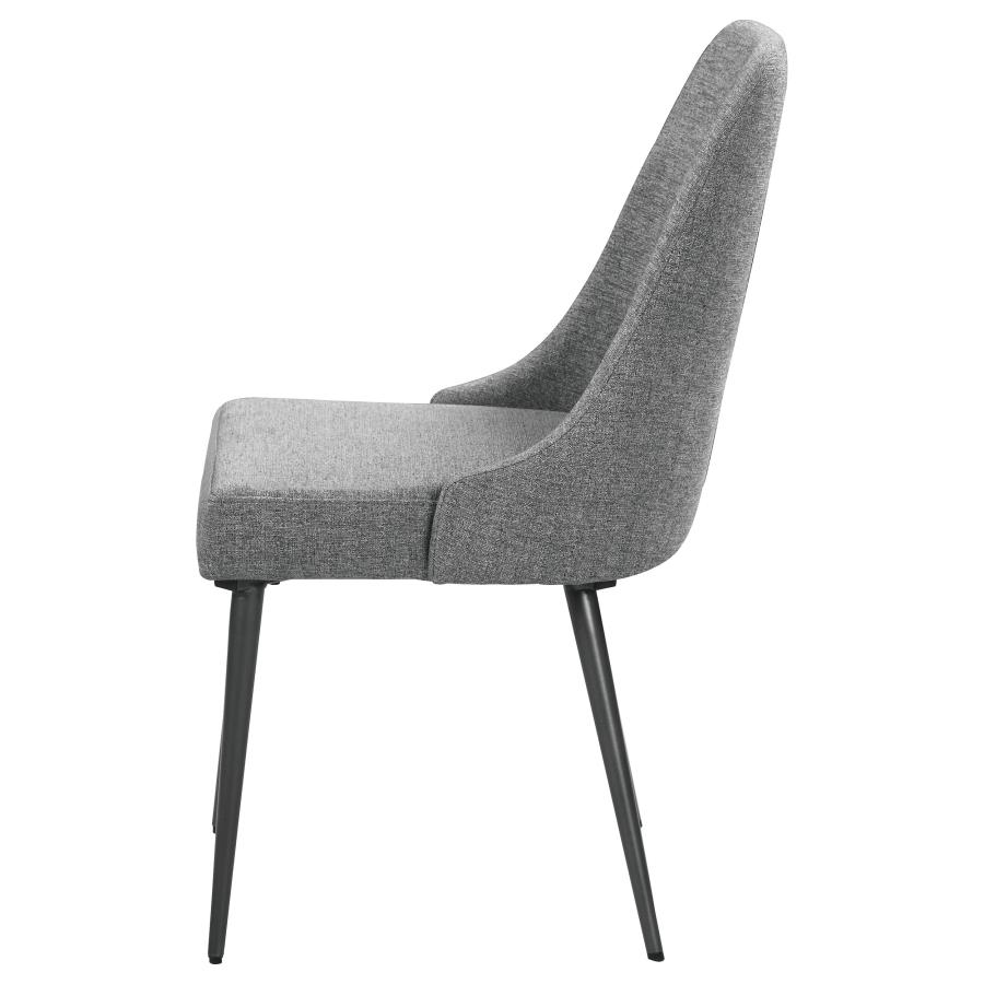 (image for) Alan Fabric Upholstered Dining Side Chair Grey (Set of 2)