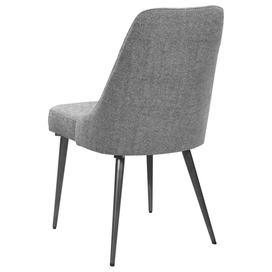 (image for) Alan Fabric Upholstered Dining Side Chair Grey (Set of 2)