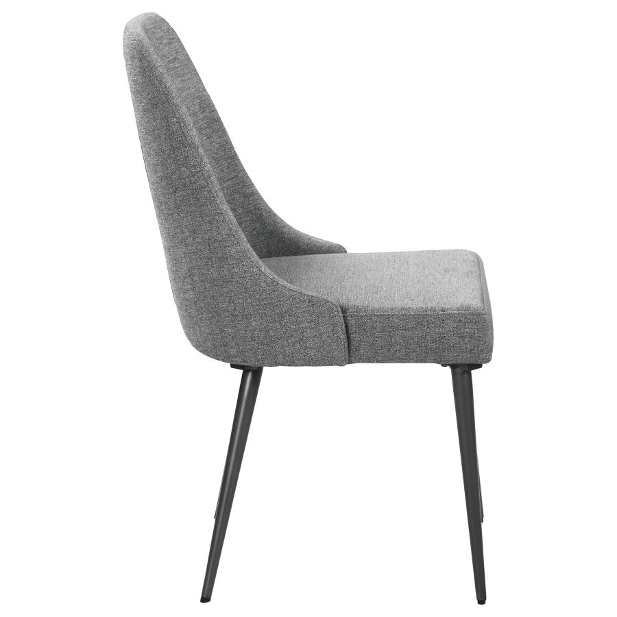 (image for) Alan Fabric Upholstered Dining Side Chair Grey (Set of 2)