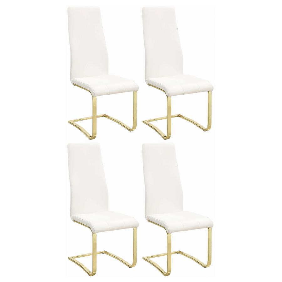 (image for) Montclair Upholstered Dining Side Chair White (Set of 4) - Click Image to Close