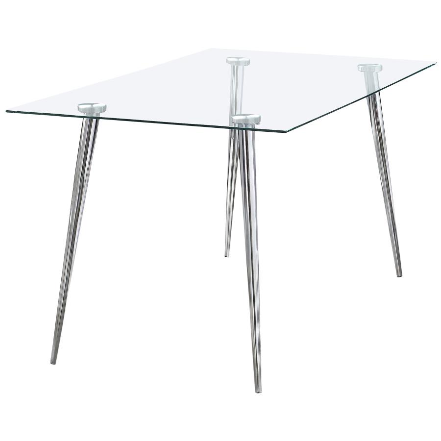 (image for) Gilman Rectangular 64-inch Glass Top Dining Table Chrome