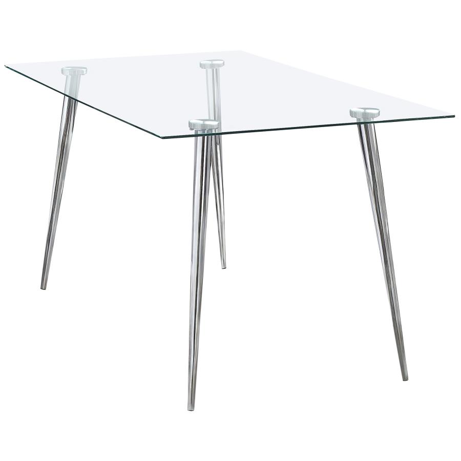 (image for) Gilman Rectangular 64-inch Glass Top Dining Table Chrome