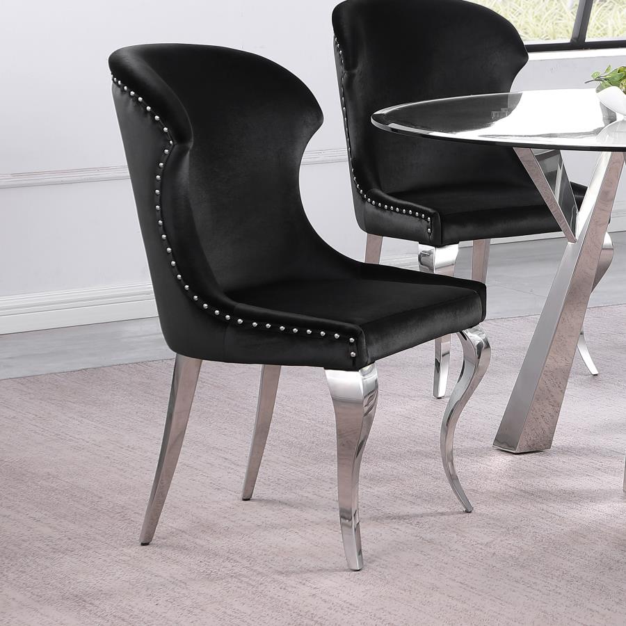 (image for) Cheyanne Upholstered Dining Side Chair Black (Set of 2)