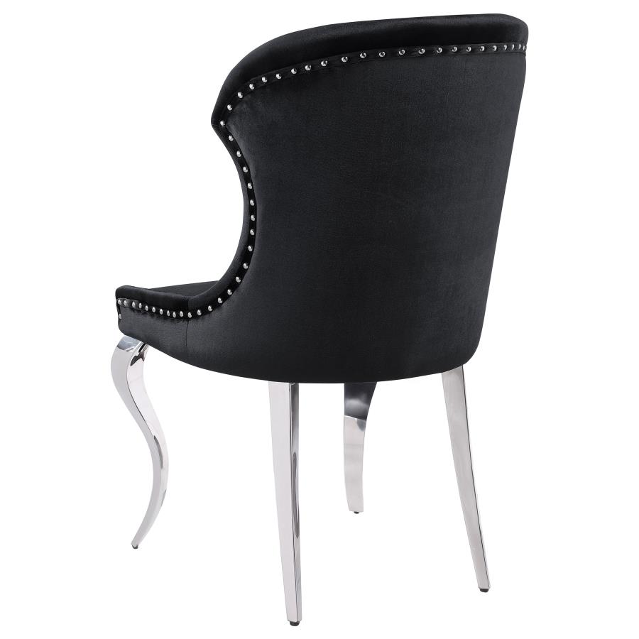 (image for) Cheyanne Upholstered Dining Side Chair Black (Set of 2)