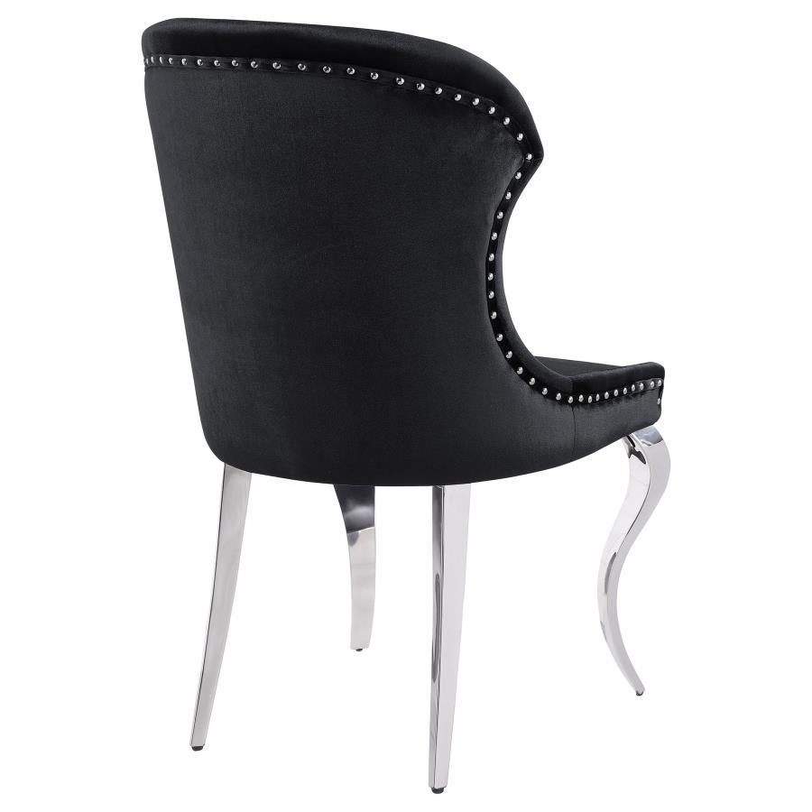 (image for) Cheyanne Upholstered Dining Side Chair Black (Set of 2)