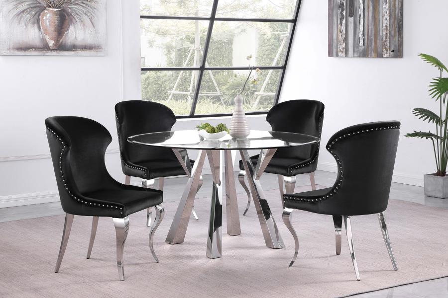 (image for) Cheyanne Upholstered Dining Side Chair Black (Set of 2)