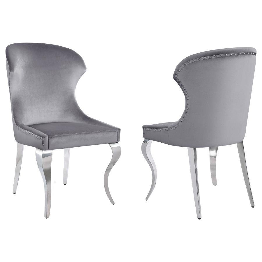 (image for) Cheyanne Upholstered Dining Side Chair Grey (Set of 2) - Click Image to Close