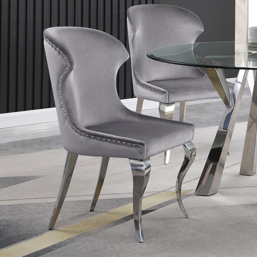 (image for) Cheyanne Upholstered Dining Side Chair Grey (Set of 2)