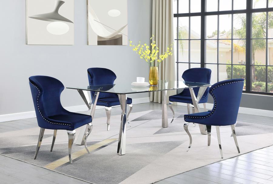 (image for) Cheyanne Upholstered Dining Side Chair Ink Blue (Set of 2)