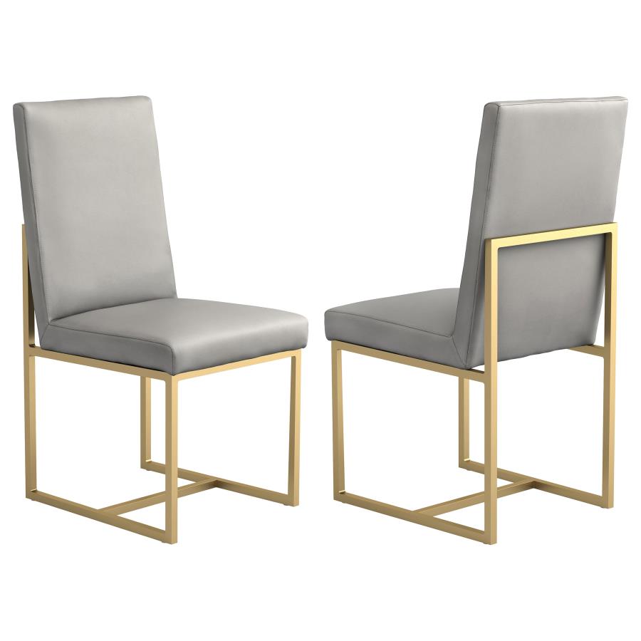 (image for) Conway Upholstered Dining Chairs Grey and Aged Gold (Set of 2)