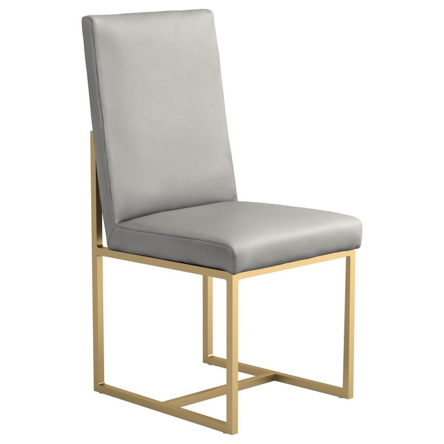 (image for) Conway Upholstered Dining Chairs Grey and Aged Gold (Set of 2)